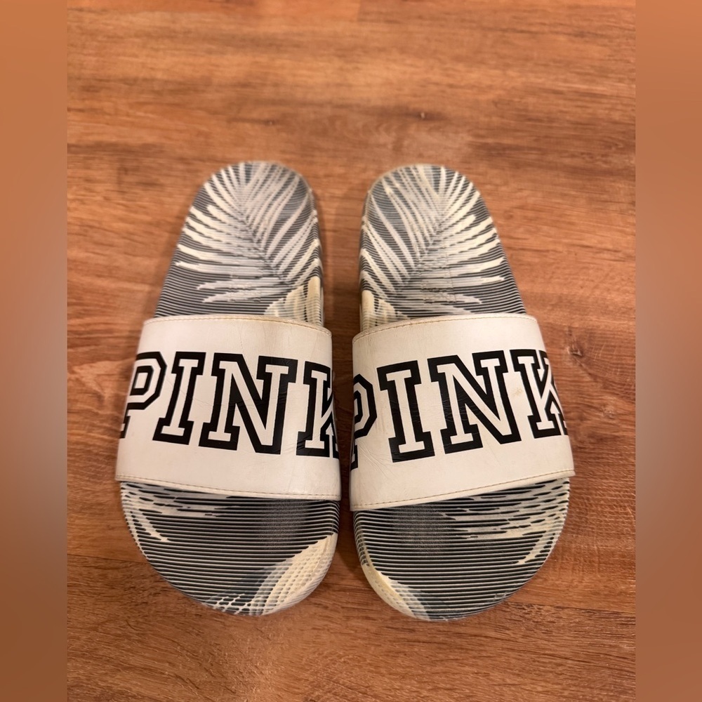 PINK Victoria's Secret Cream and Black Sandals​​​